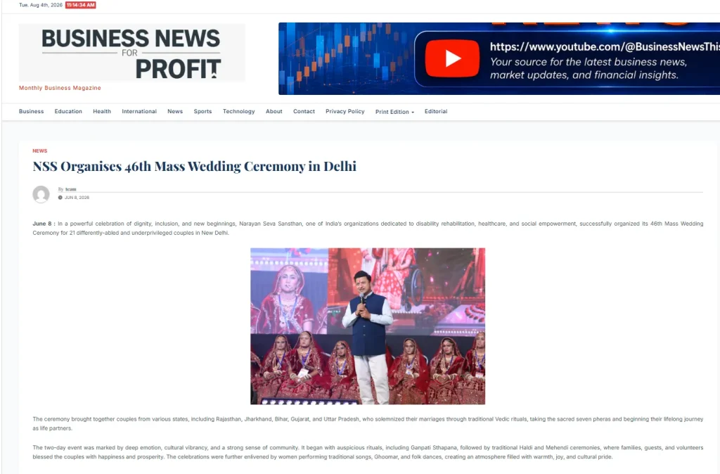 Mass wedding celebration for differently-abled couples